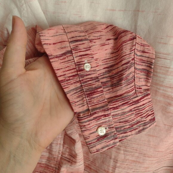 INC International Concepts Mens Linen Blend Ombre Shirt XL w Roll Tab Sleeve - Picture 5 of 10